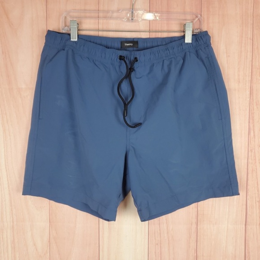 Theory Swim‎ Shorts Mens Sz Large Blue Mesh Lined Beach Trunks